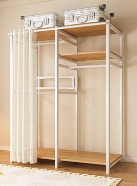 挂衣架置家卧室落地转角衣帽架金属物架简易开放式用ZFW柜衣结实