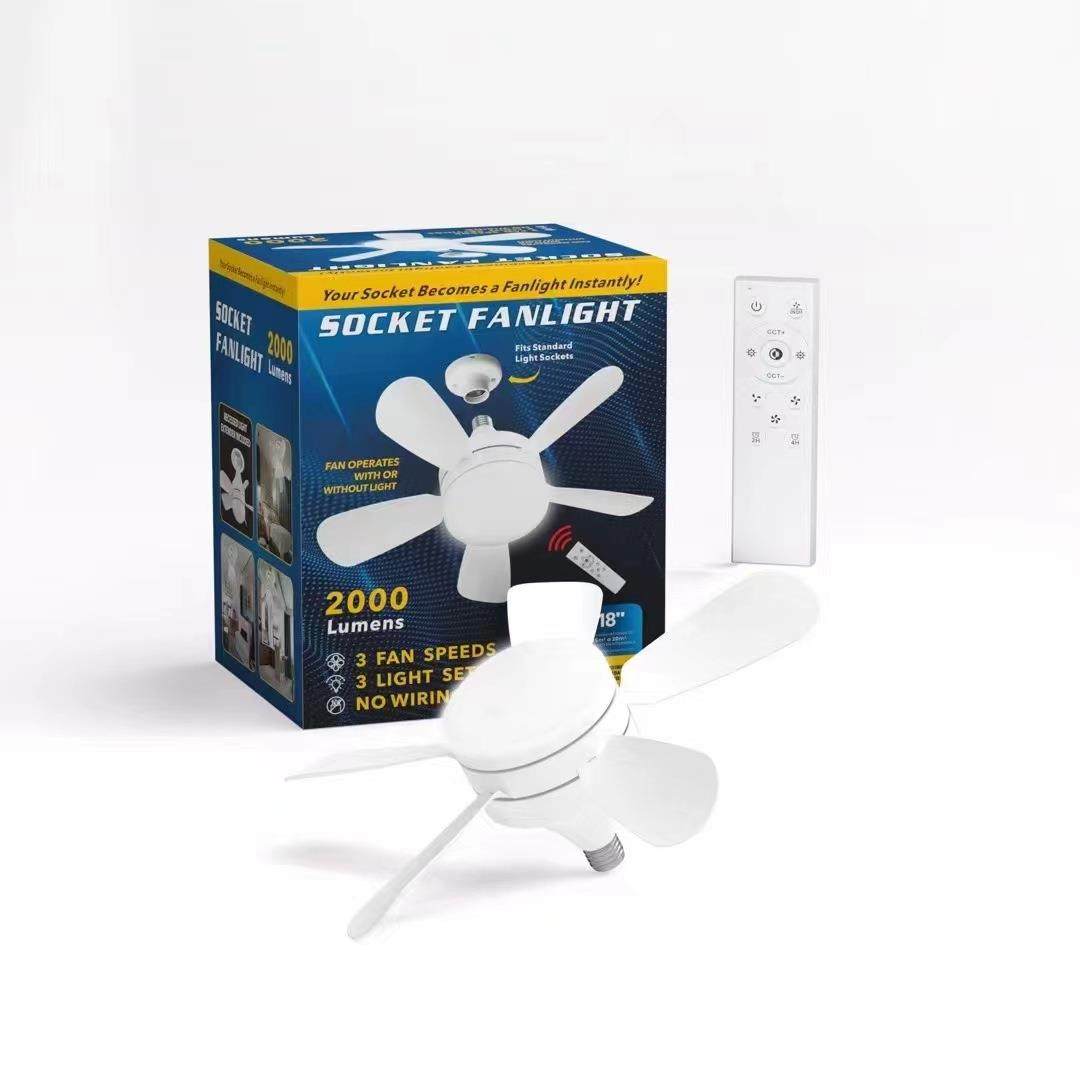 E27螺插光拔式无品牌/风扇口灯三色变光灯泡风扇一体能无极调五叶,家装灯饰光源,风扇灯,淘宝优惠券,粉丝福利购,淘宝优惠卷