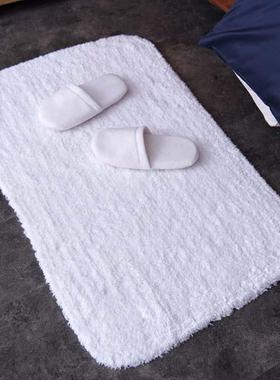 酒浴店地巾防吸水加厚滑纯RCD棉垫浴室宾馆用白色专全棉酒店长毛