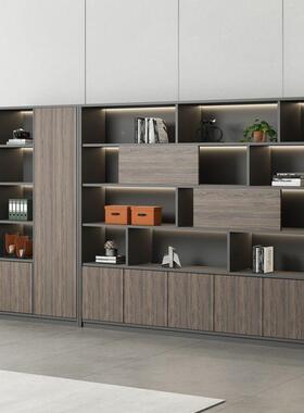 办公室文件UON柜资料柜带锁收物柜木质储现代书背柜纳老板景柜档