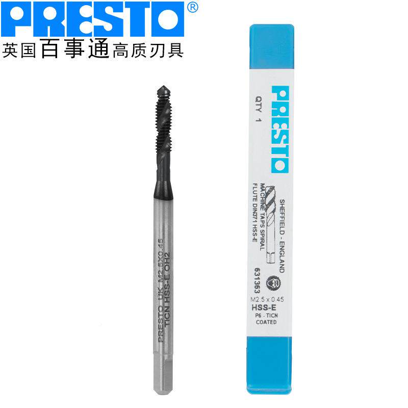 百3566事通(PRESFTO)63螺1363含旋钴黑钛ST螺旋丝锥高速钢机用丝