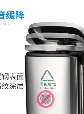脚踏0式不锈钢分垃圾桶内办公室2M860升大号干湿室分离家用类环保