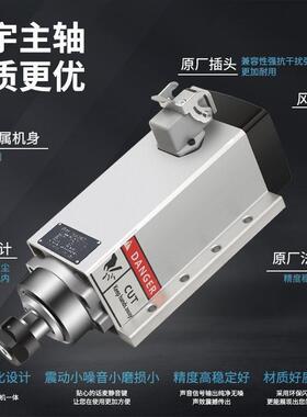 TVG雕刻机振方风冷1.5主2.23.54.56宇kw开料机主轴电轴机形配件大