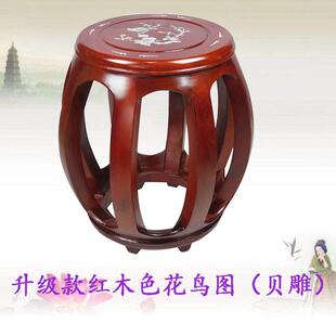 筝木古凳QTJ子单人琴凳实童成人学生敦儿煌圆凳贝雕板凳椅子