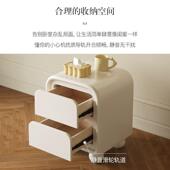 床奶油风柜卧室头屉斗柜储物柜现代简约床985边柜网红床抽头柜新