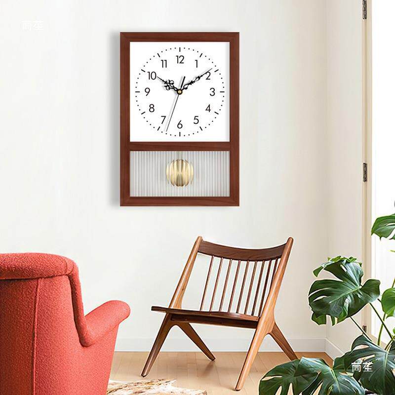 木挂钟摇摆钟表日摆放座式式复古10044653钟实原木客厅老式挂墙时