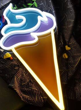 CCR热款销ld霓虹灯UV打印冰淇装雪糕造型商店商场招牌饰eLED灯