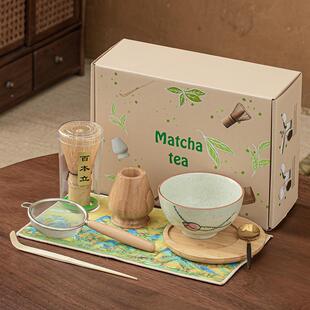 手绘工点器具套装打抹茶具抹茶搅拌茶器百抹茶8件本立茶筅抹茶刷