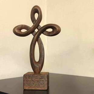 义树家·盼望黑胡桃木十字祝福摆件艺术创意纪念日礼品结婚礼物