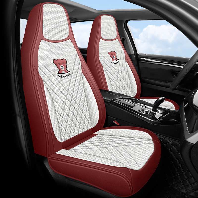 24年Car seat cover新款全包连体头皮加粗麻汽车坐垫四季通用