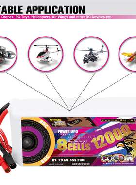 CODDAR鹰氪12000MAH 8S 29.6V 80C航模植保机10寸13寸穿越机锂电