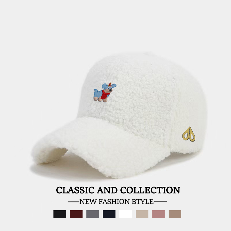 剪刀四季MOOSE韩版时尚百搭简约秋冬保暖男女同款羊羔绒棒球帽潮