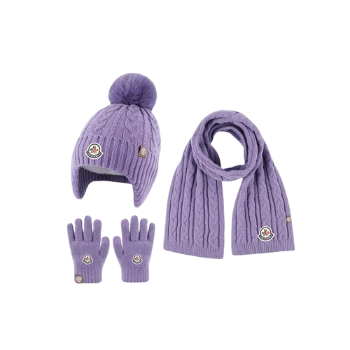 蒙口钢琴【官方直营】蒙口钢琴儿童羊毛帽子围巾手套三件套保暖防