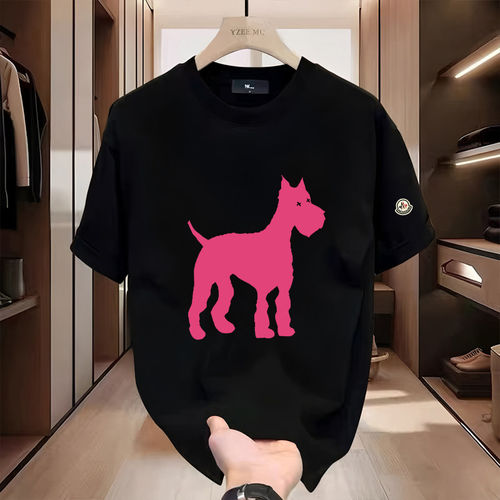 蒙口钢琴【特惠秒杀】卡通风小狗印花短袖T恤男女同款宽松圆领潮