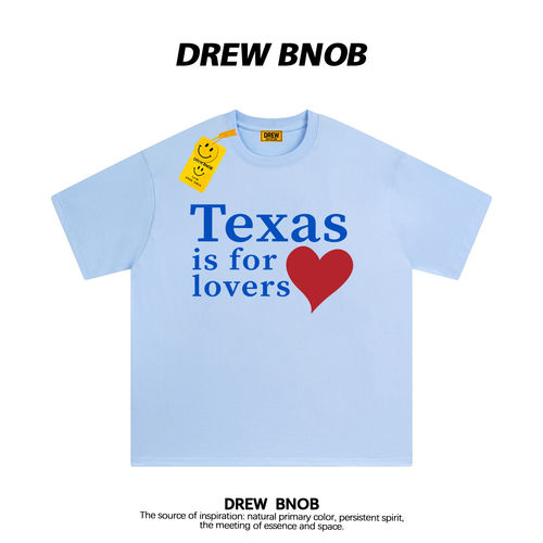 DREWBNOB美式潮牌字母印花短袖t恤男女情侣装街头宽松纯棉上衣INS