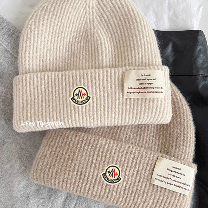 【直营】蒙口钢琴羊毛针织帽子秋冬毛线帽2025高级感大头围帽