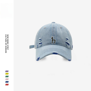 Horgias哈吉斯尼森复古纯色牛仔做旧男女街头嘻哈帽 官网正品