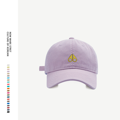 剪刀四季纯色帽子鸭舌帽男女款防晒棒球帽简约时尚百搭男女同款潮