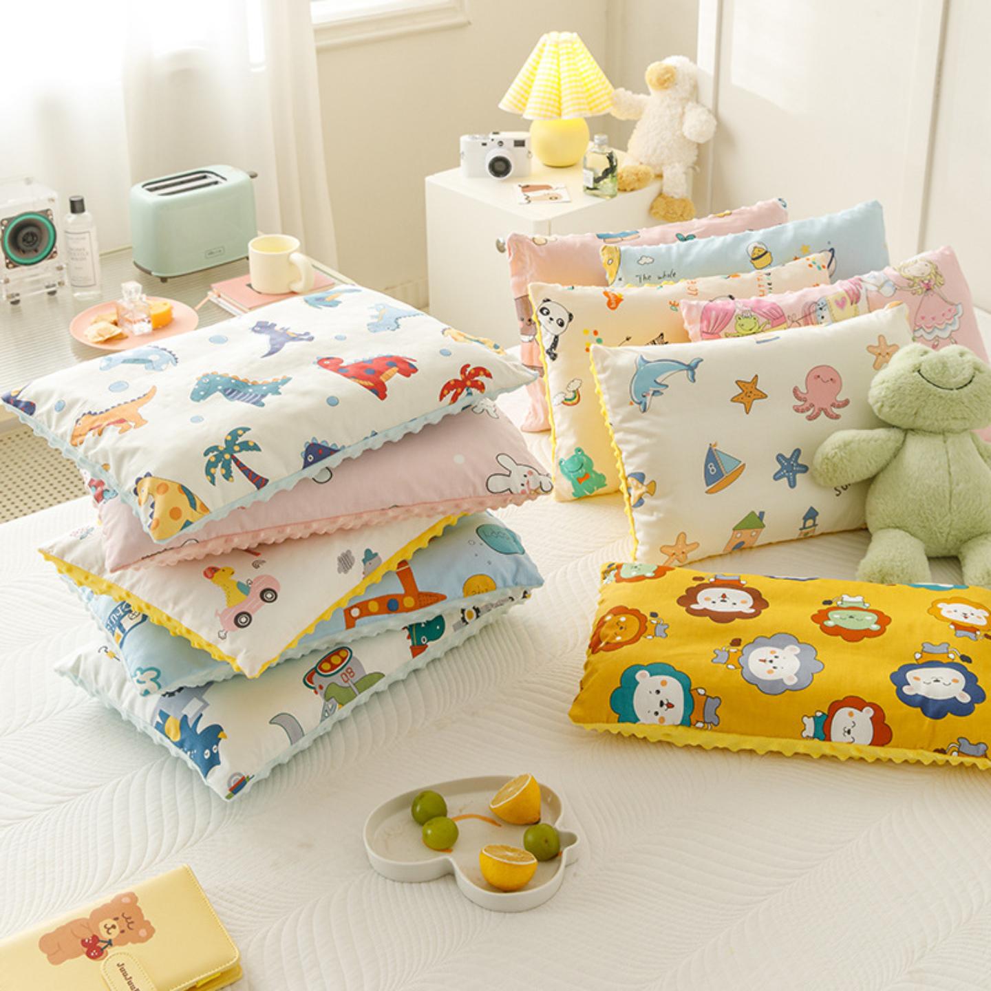 儿童卡通全棉豆豆绒枕芯可拆洗