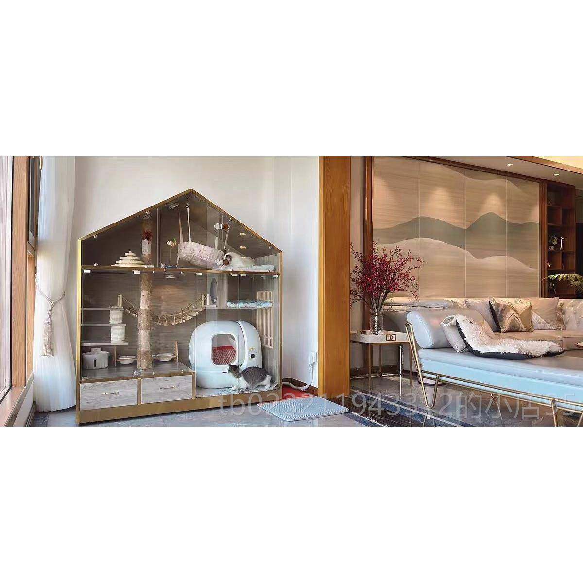 高档空定制全景猫别实木墅家华用猫笼超大自由间室内猫咪豪柜猫屋,宠物/宠物食品及用品,猫笼子/猫别墅,淘宝优惠券,粉丝福利购,淘宝优惠卷