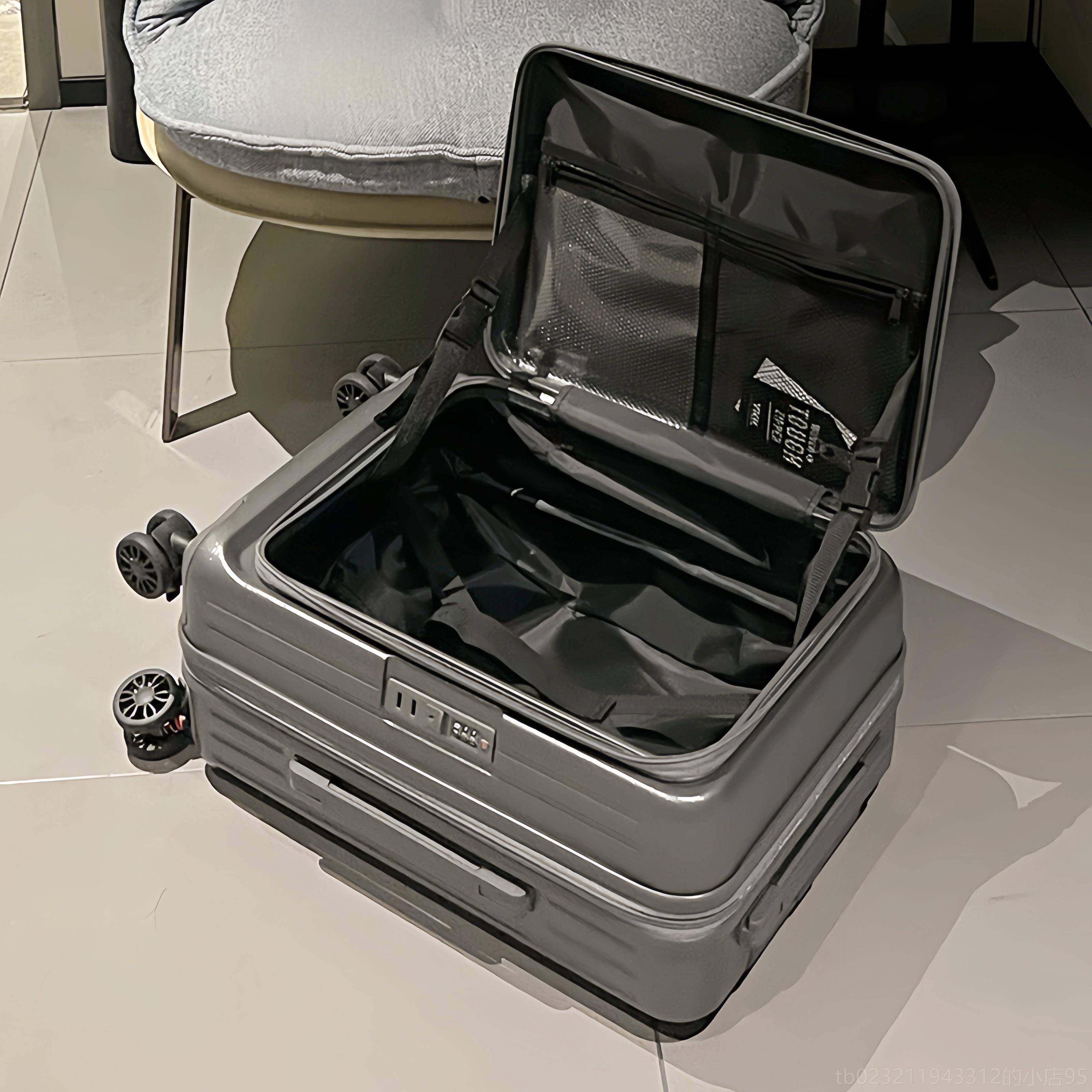 高档超大容口量侧开行李箱2寸0静音可扩登机箱PC翻盖拉展杆箱女旅