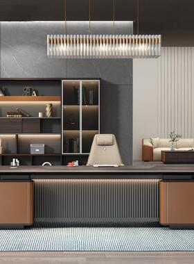 时轻奢HY-01096老桌板桌总办裁办公椅尚组合新中式董事长公室新款