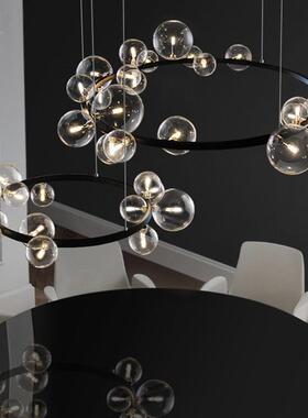 奢客厅12802灯豆魔分子卧室灯餐厅玻璃吊圆球灯泡泡吊灯具轻玻璃