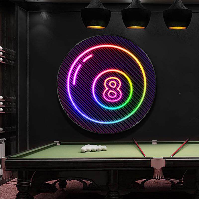 台球厅氛围灯装发画光桌球室俱乐酒部JHKN0000墙壁饰画led变色幻