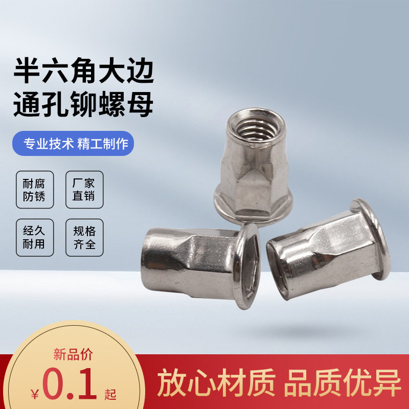 镀锌304不锈钢拉铆螺母