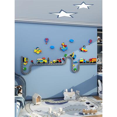 儿童区置房间布装租饰男孩卧室墙面改床头背景贴纸画玩具出49032