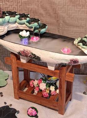 大型水山流水创喷泉摆件客厅风水AL100356轮鱼缸意加假湿器开业招