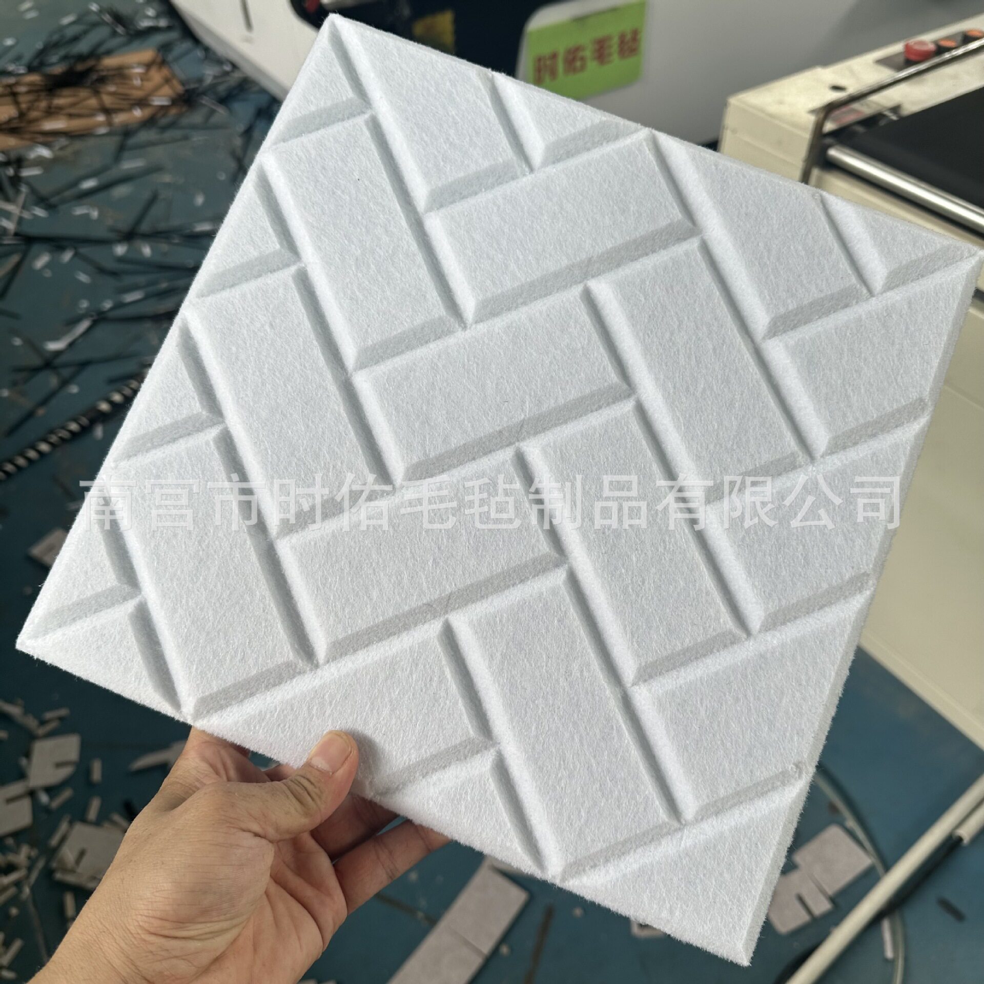 跨境供货12片装聚酯纤维吸音板防撞装饰墙贴软斜砖块隔音声学面板