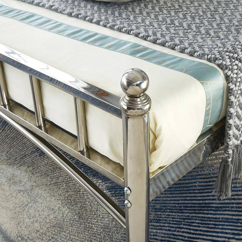 简人约不锈钢床双床铁艺卧室床家用软包床铁床架双人南床湖现货