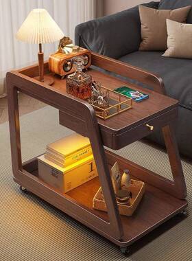 实456456木边几带几轮可作移动茶沙发置物架客小桌子厅推车工台床