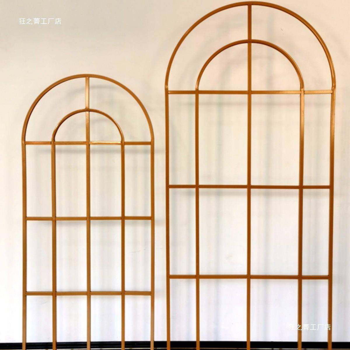 婚铁艺形背景花婚田喜事屏风拱礼迎宾区布置花架门橱窗T6613702装