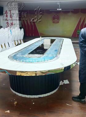 长实木岩多板实方椭圆动形电动长方形包厢电70535人餐桌方形餐桌