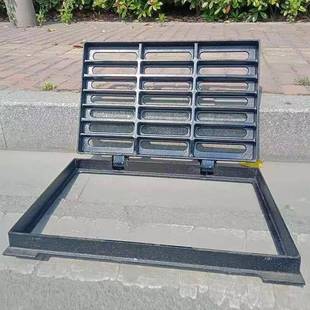 现球墨铸铁方539井3水00×500市货政道路密封井盖重型雨污水方盖