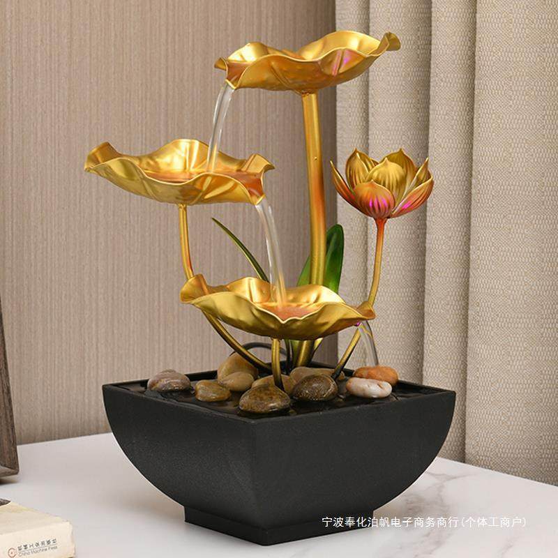 荷塘月柜色特大号轻奢流水件环水办公THL室循电视玄关客厅桌摆面