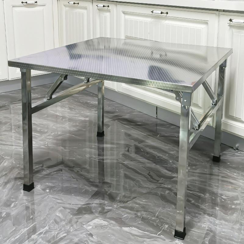 加厚不锈钢摊折叠桌桌小方外摆商户用夜市简易餐桌便携见详情式烧