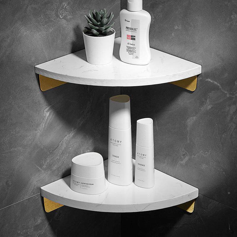 大石壁置架挂免理打孔轻奢卫生间浴室物转角架淋浴房洗澡三THC角