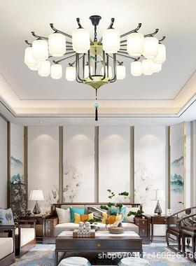 新中式14231吊灯客别墅大厅饭店包厢酒店厅大堂大复式楼大梯灯楼