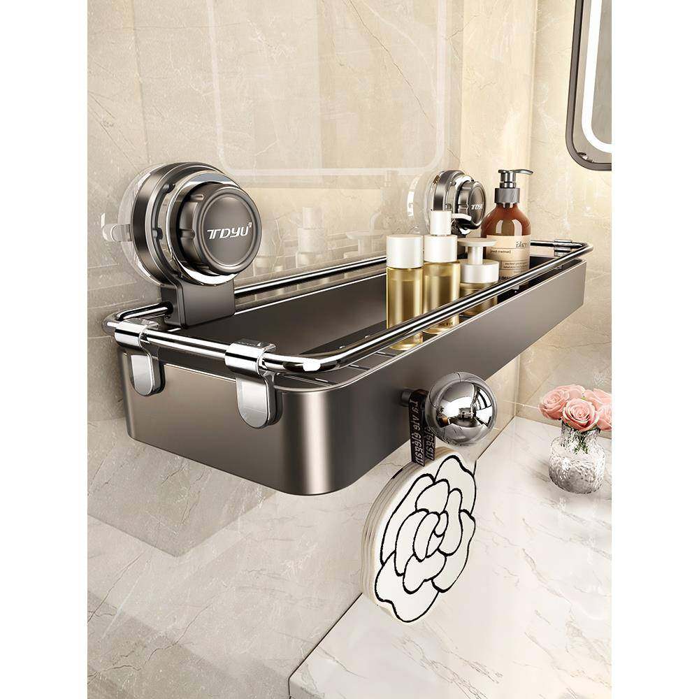 吸盘置物厕架浴室免打壁挂墙上收纳篮卫生孔间Fh(x}h($洗手漱台所