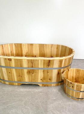 泡澡木桶老洗人澡沐成实木浴桶人木质浴缸大人儿童浴浴盆熏蒸2sCG