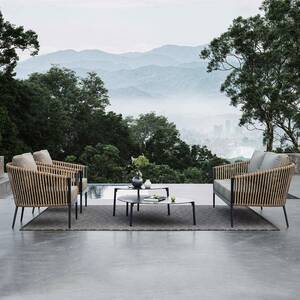 户外休JG-沙发别墅光房阳台餐厅花园庭院阳防水防晒藤编餐闲椅桌