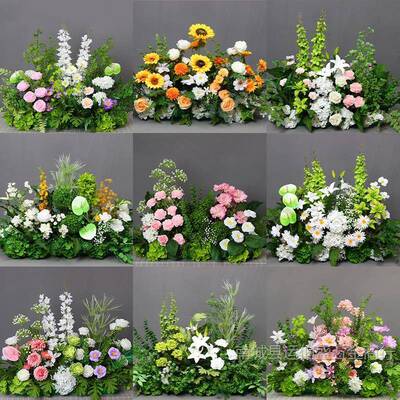 IJO婚地排花森系花成排婚礼背景饰仿真装庆花T台路引花假花品花艺