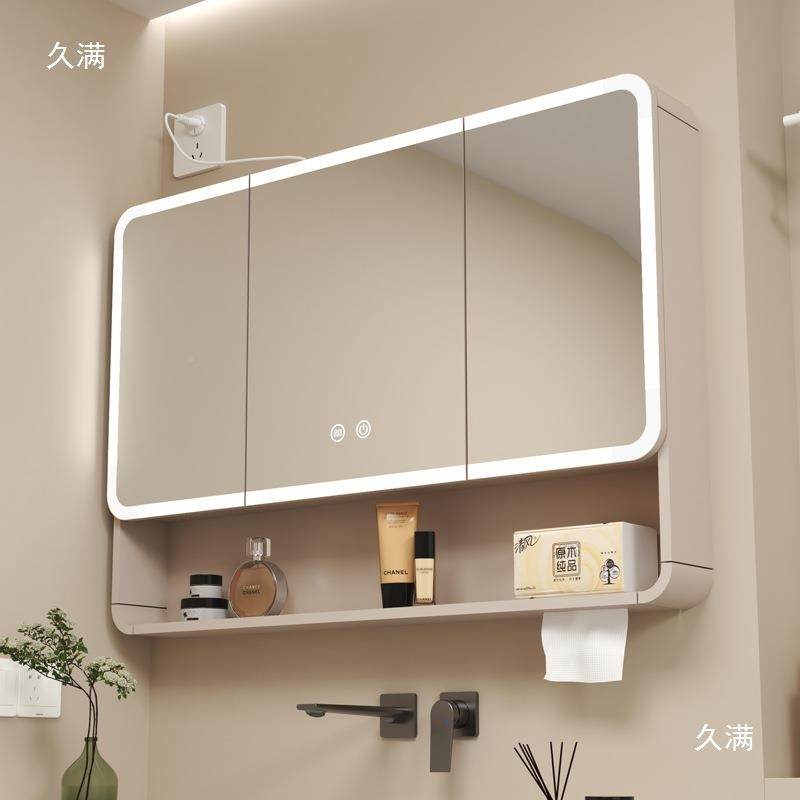 加圆弧浴室镜柜103卫生厚间挂墙式灯带美妆收纳带架储物柜,家装主材,浴室镜,淘宝优惠券,粉丝福利购,淘宝优惠卷
