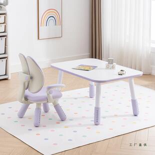n沙anx双园背儿童985发椅方形桌套装可升宝宝座椅降幼儿阅读画画