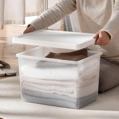 收纳箱有透用明塑料ZS16015盖家衣理服玩具整箱加厚带盖衣柜储物