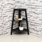 创意简置543约欧式 客厅卧室墙角架木三角柜物架转角落地制书架