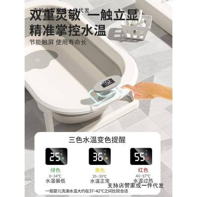 儿洗澡浴盆宝宝婴可折叠幼儿盆坐躺大号浴XPX桶小孩家新用生儿童